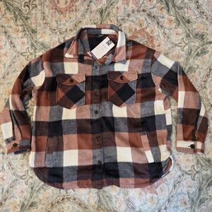 Womens Shacket Brown Plaid Size XXL - Member's Mark - Relaxed Fit - NWT